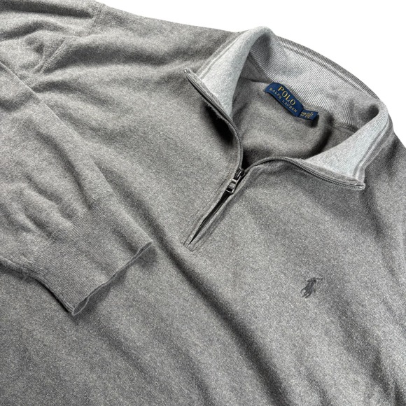 Polo Ralph Lauren Other - Polo Ralph Lauren 1/4‎ Zip Mens HTF Sz 4XB Heather Gray Sweater Preppy Old Money